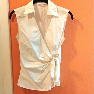 Express brand, size xs, dress top, white, collared, front tie